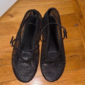 Mango Women's Black Mesh Flats